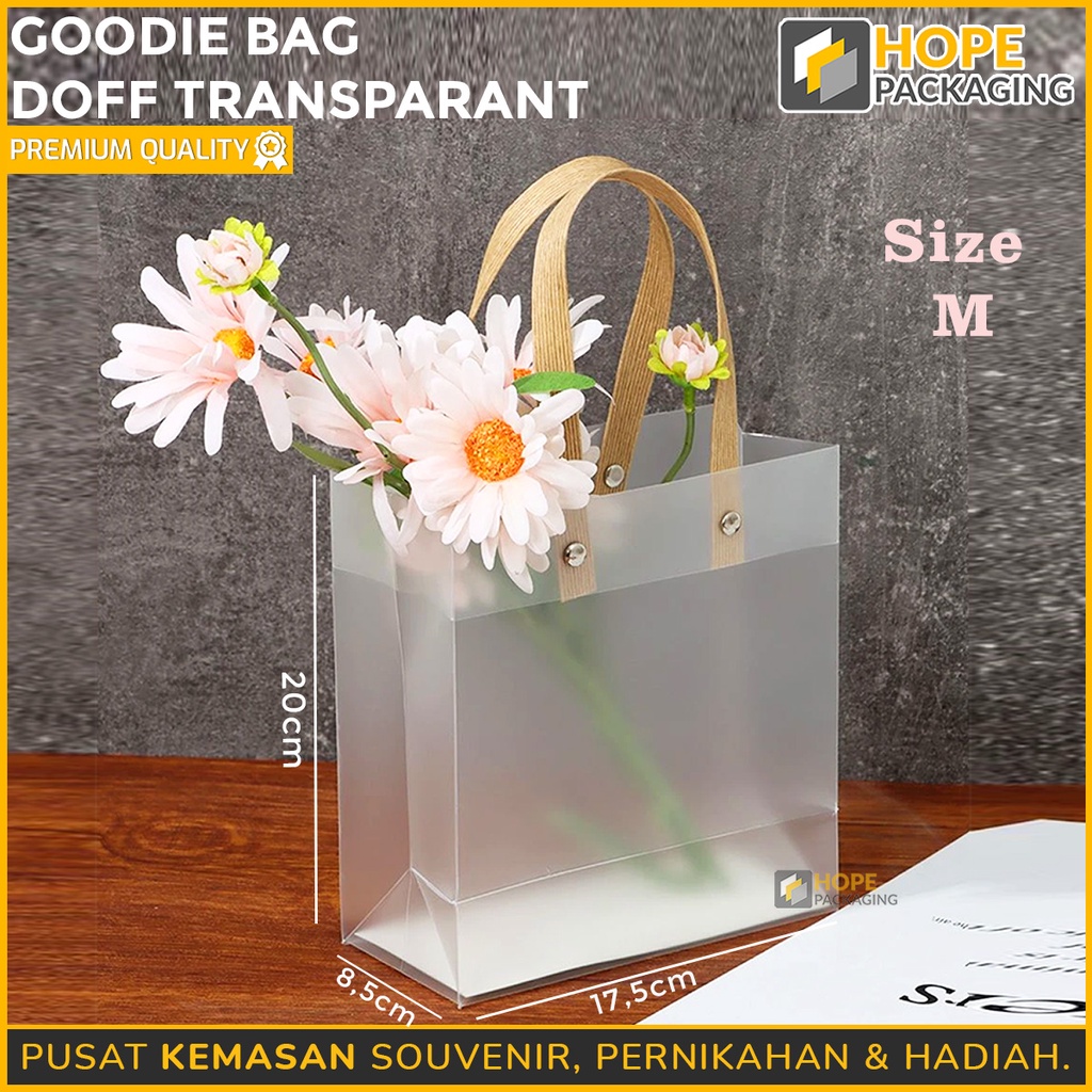 Goodie bag doff transparant Hampers Tote Bag Gift Premium Kantong Doff Souvenir / Paper Bag Doff / Kantong Hampers / Gift Bag
