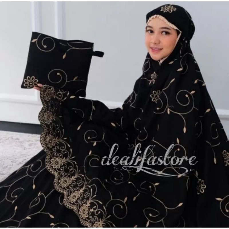 mukena dewasa cantik motif bordiran mewah