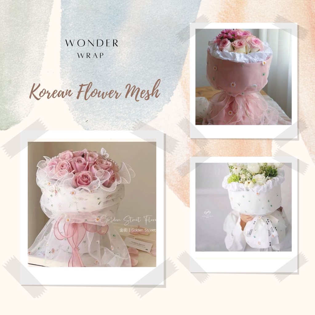 Flower Wrapping Korean Flower Mesh untuk Hand Bouquet