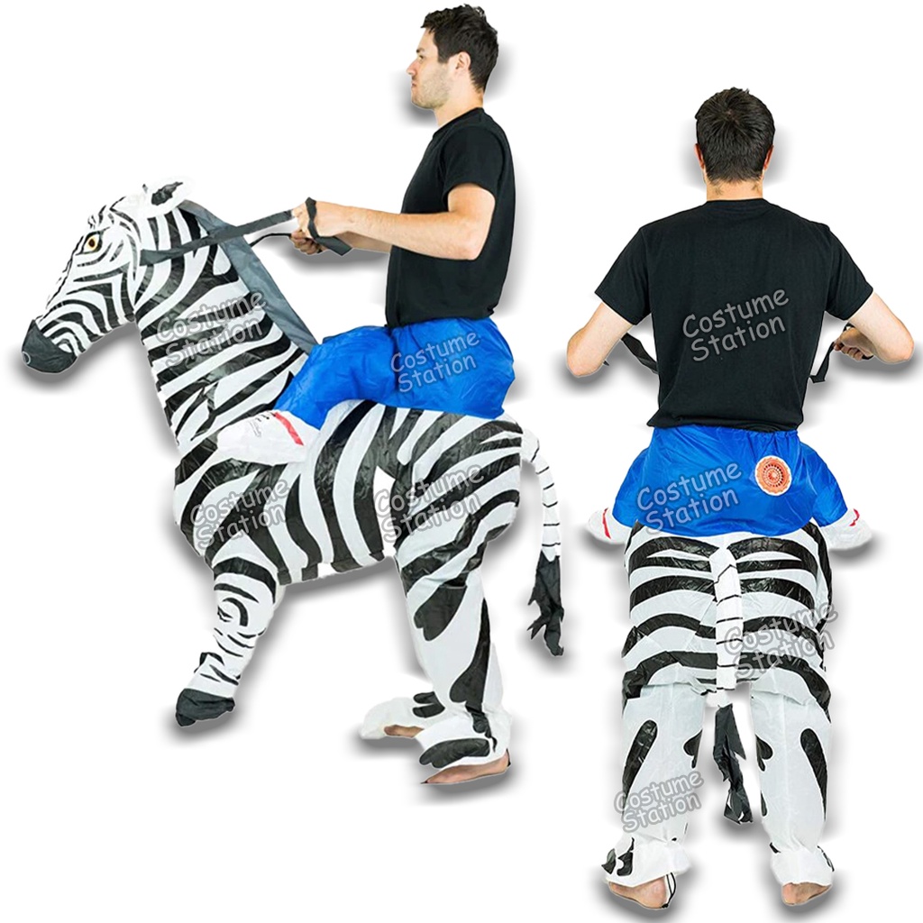 Kostum Zebra Back Ride / Costume Kuda Hewan Binatang Animal Inflatable pompa angin dewasa