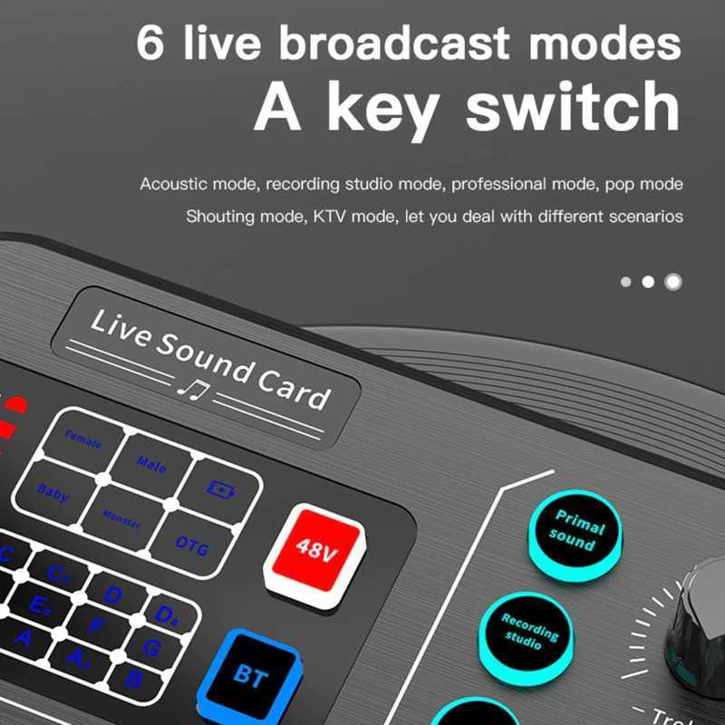 PROMO Crust Pro Sound Card External Live Boardcast Audio Mixer Bluetooth M6 7RSKCHBK