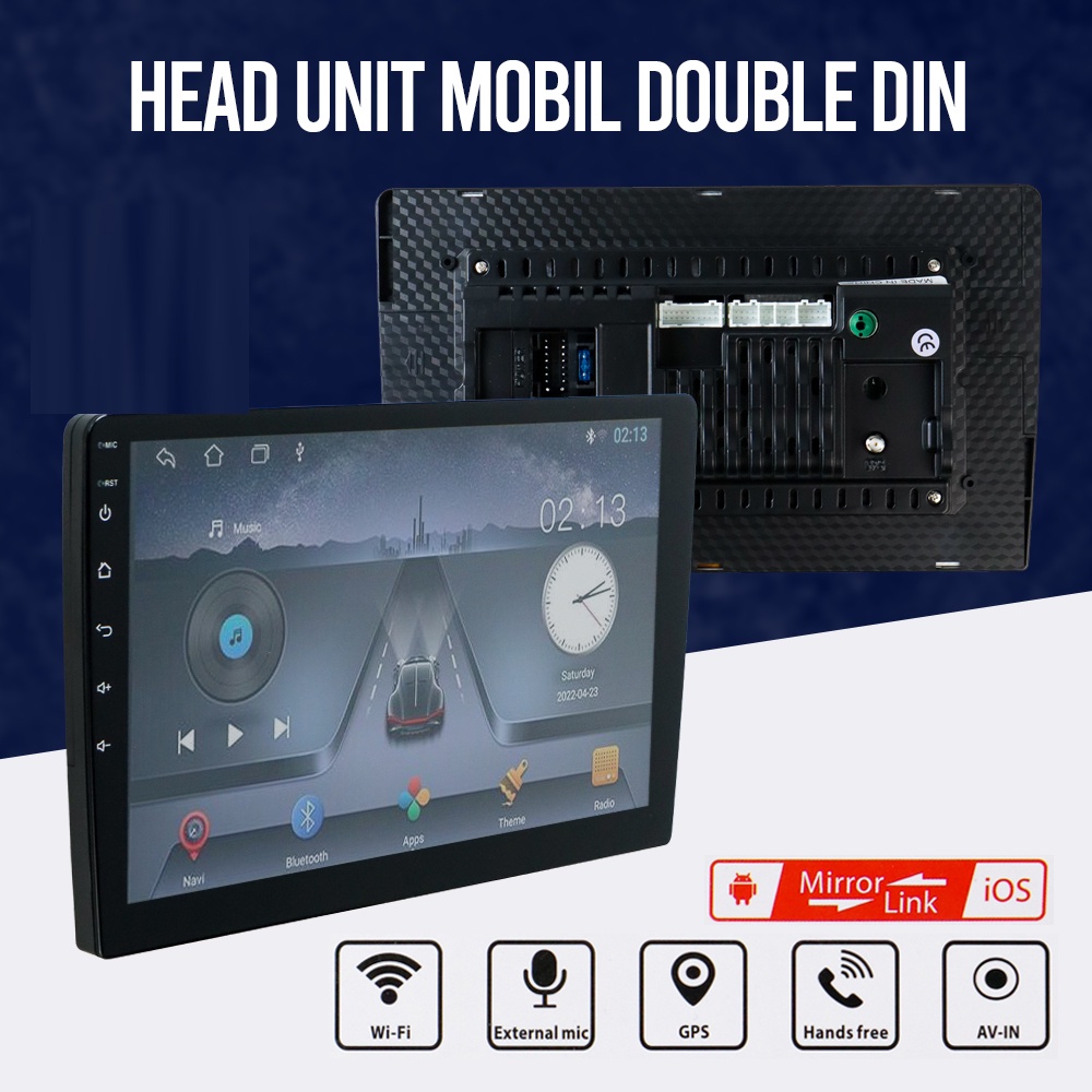 Head Unit Mobil Double Din Media Player HD WIFI GPS Android 9 - 8163 - Black