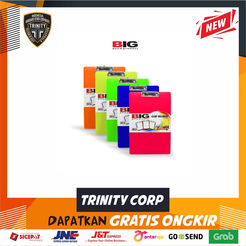 

Clipboard Papan Ujian BIG PU-5003 Fluorescent Per Pcs