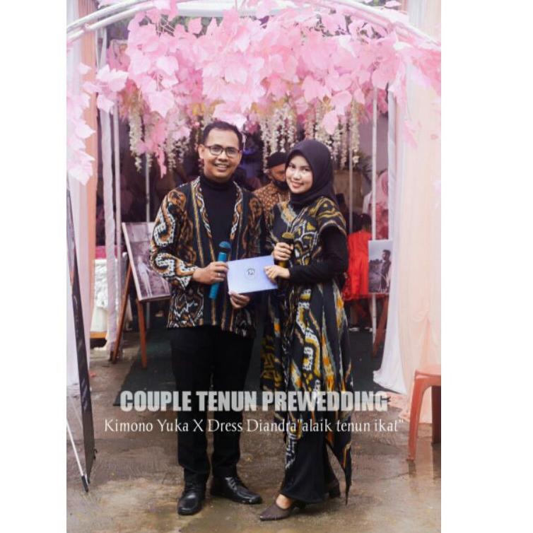 [ART. 1640] Couple Tenun Prewedding & Traveling Kimono Yuka X Dress Brown