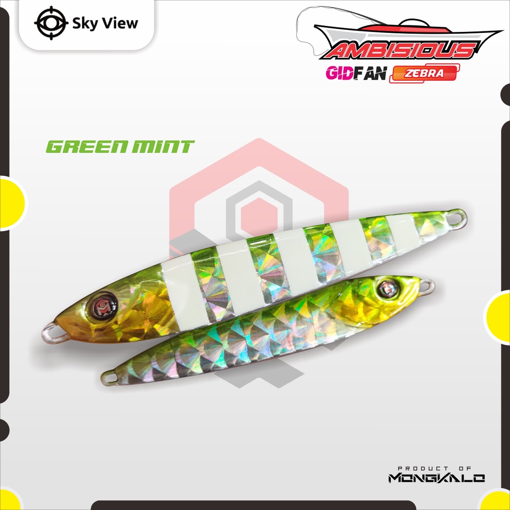 Mongkalo Ambisious Kipas GID-Zebra noMotif Candy 30 Hijau-Mint