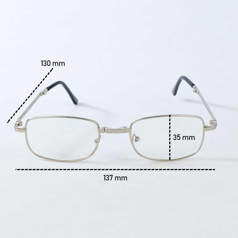 Kacamata Baca Rabun Dekat Folding Reading Glasses Anti Blue Light +1.5 - RGS30 - Silver