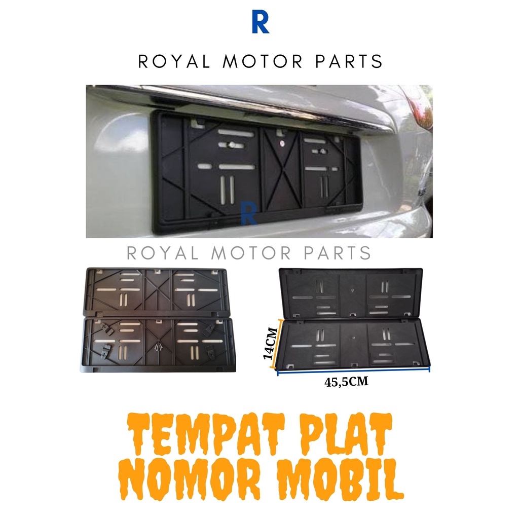 TEMPAT DUDUKAN PLAT NOMOR MOBIL 46cm MODEL ASTRA NOMER POLISI DEPAN BELAKANG MURAH 2PCS SEPASANG