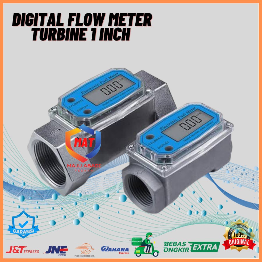 DIGITAL FLOW METER TURBINE 1INCH FLOW METER SOLAR/AIR DIGITAL 1 INCH