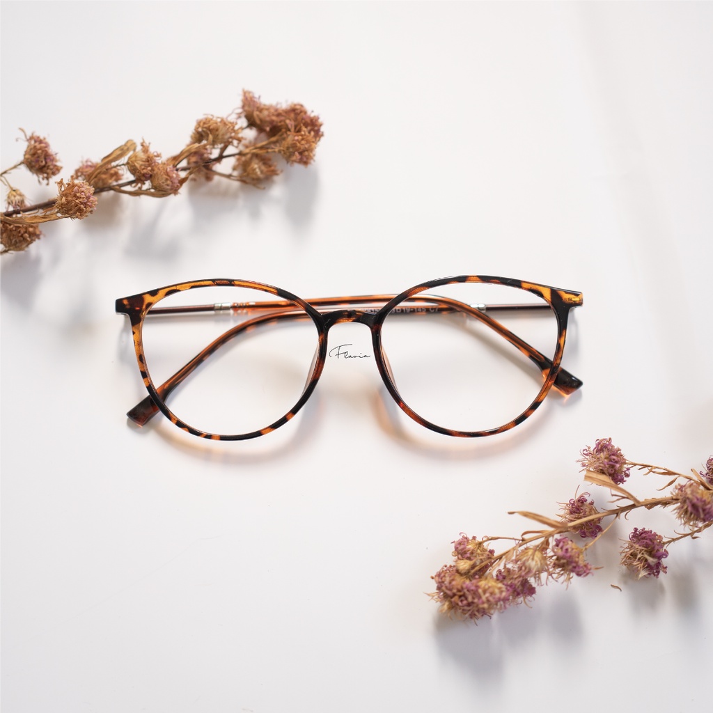 Flavia Eyewear - Kacamata Daisy Round Plastic (custom minus, photochromic, blueray, bluechromic dan photobrown)