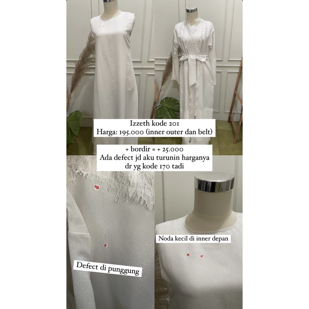 LEARANCE SALE - IZZETH ROBE kode 210 - MINOR DEFECT, NO RETUR / EXCHANGE Robe &amp; Inner-Hijab Recomen-Flower Endurance Collection -