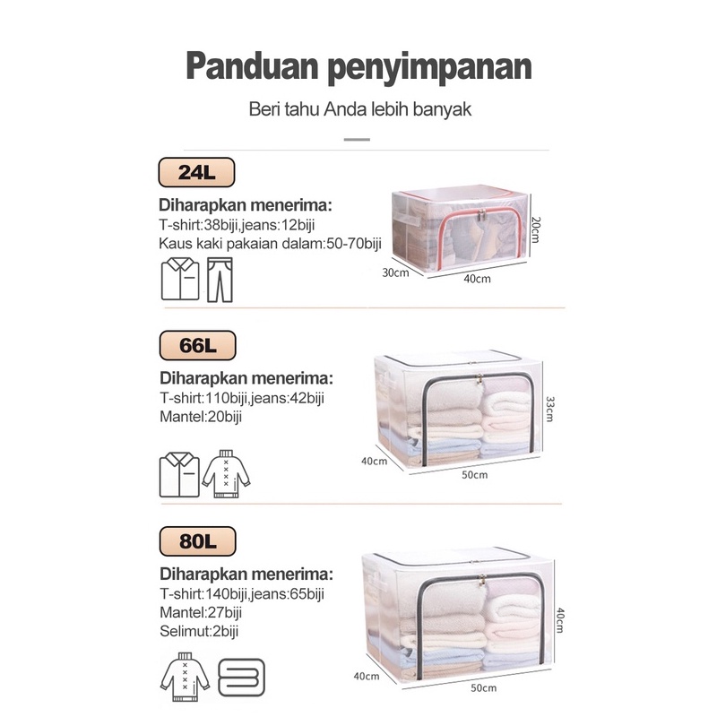 2pcs 110L Storage Box lipat Storage Serbaguna Organizer pakaian dan mainan Kotak penyimpanan box