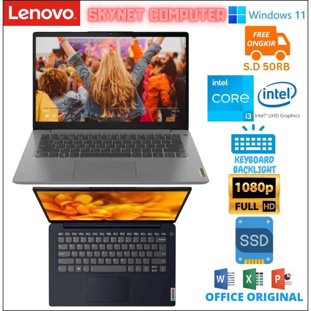 LENOVO SLIM 3 14ITL6 INTEL CORE I3 1115G4 RAM16GB SSD512GB 14FHD WINDOWS 11 DAN OFFICE ORIGINAL