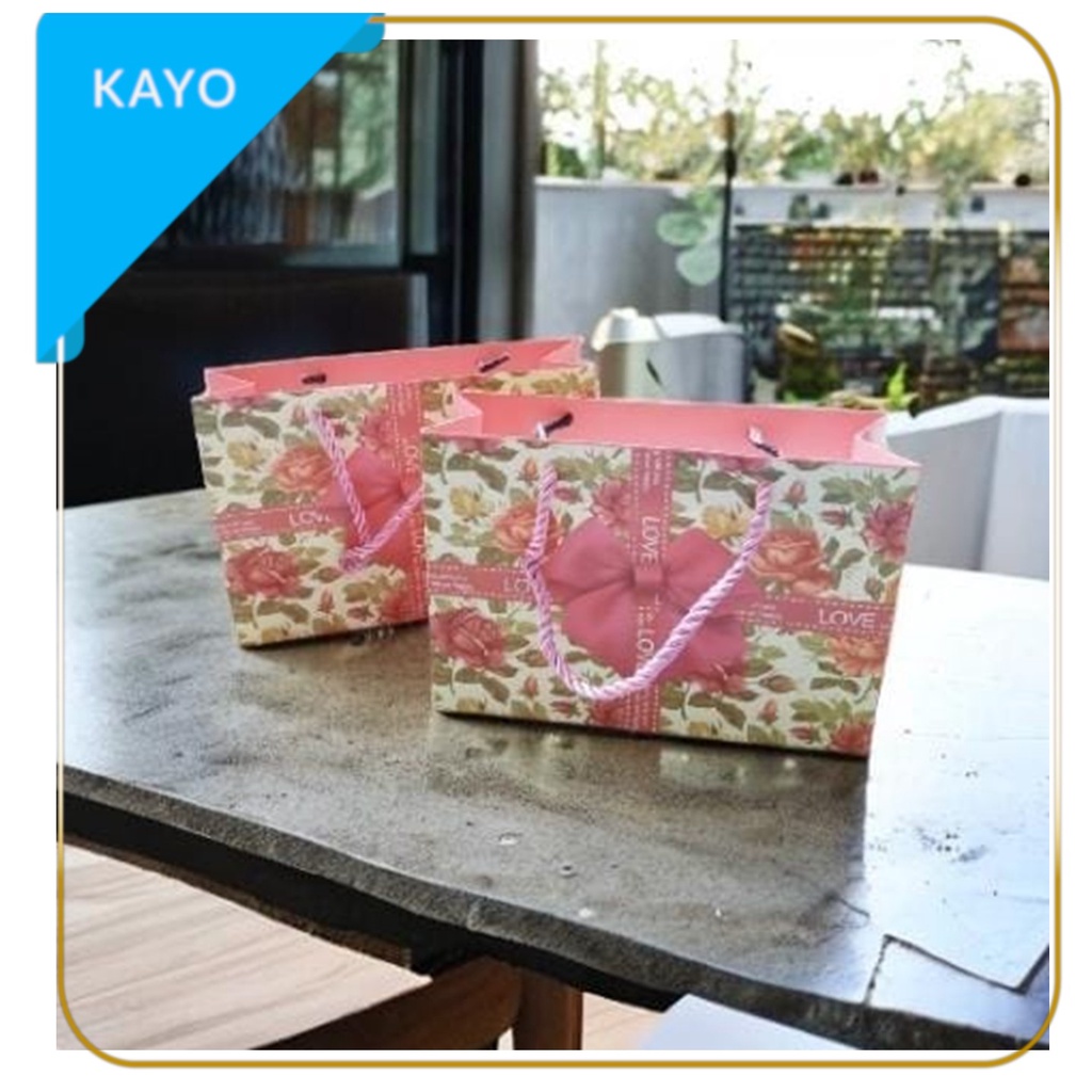 

paper bag motif bunga kantong hadiah goodie bag motif souvenir wedding