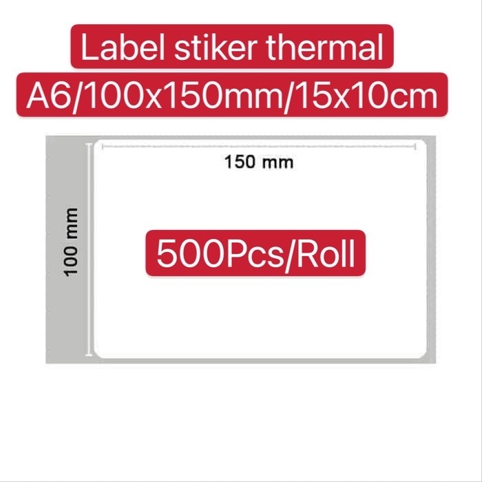 

LABEL BARCODE 100 X 150 mm KERTAS STICKER DIRECT THERMAL 100x150 500pc