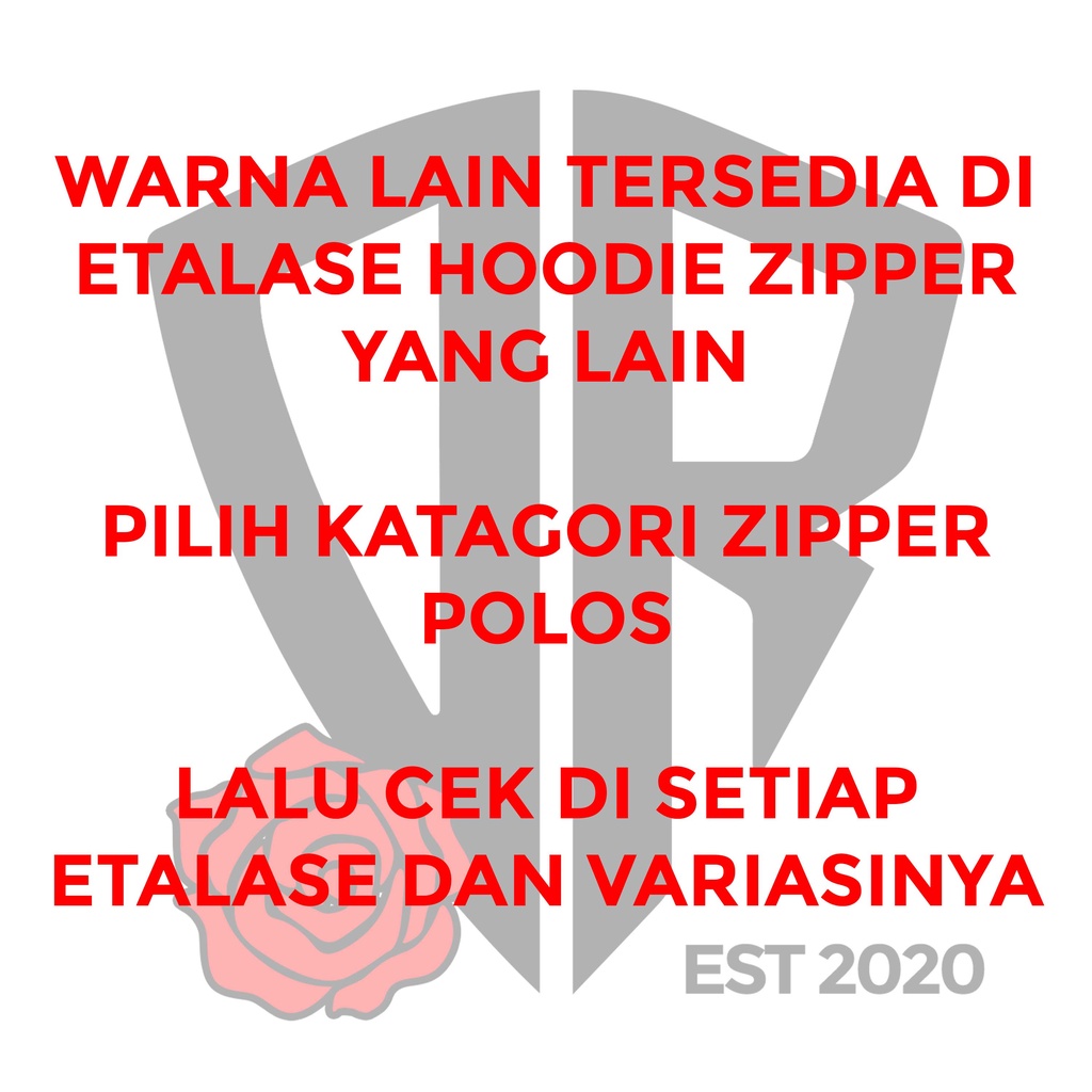 Jaket Hoodie Zipper Polos Pria &amp; Wanita Original Distro Fleece Tebal Premium Size M-XXL