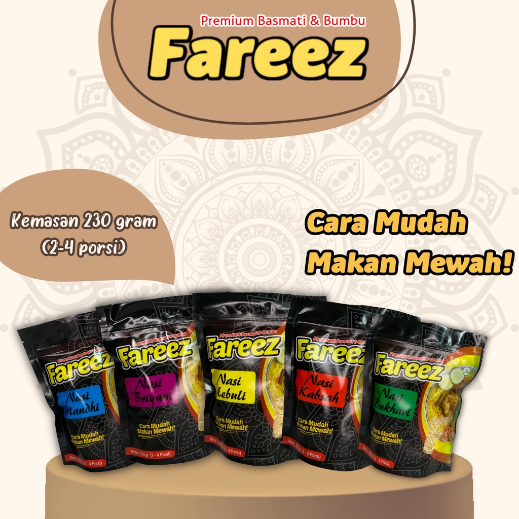 

Fareez Basmati instant, Beras Basmati + Bumbu Kemasan 230 gram