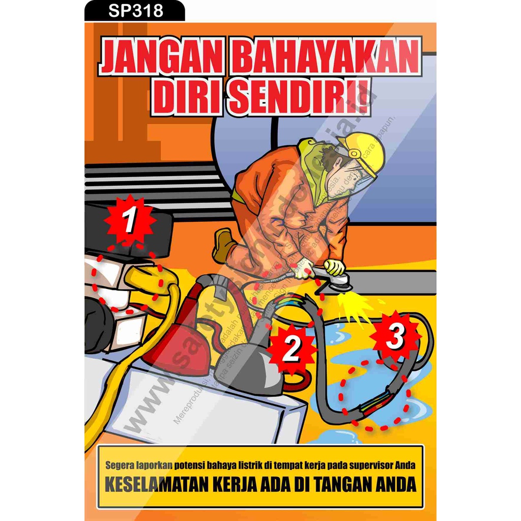 Jual SP318 Poster K3 Safety A2 - Jangan Bahayakan Diri Sendiri ...