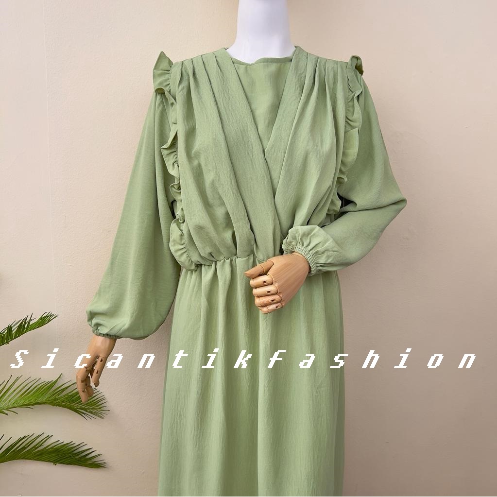 Dress Wanita Korean Style // Gamis Cewek Crinkle Airflow