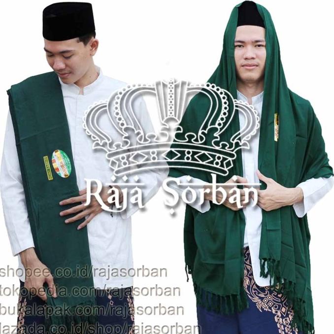 BISA COD Rida HIJAU Tua Polos Panjang 2M Sorban Rayon Kashmiri Habib