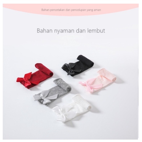 KAOS KAKI ANAK BAYI PANJANG ANTI NYAMUK KATAKTER LUCU ANAK PEREMPUAN AKSEN PITA SOCKS KIDS | FADHILAH SHOP BJB