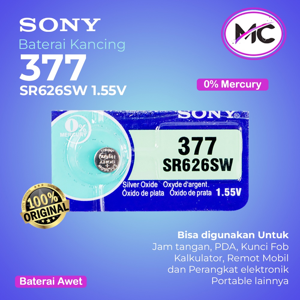 Baterai Jam Tangan Sony Original Tahan Lama Batre Kancing Kecil Untuk Jam Awet Tidak Merusak Mesin Jam