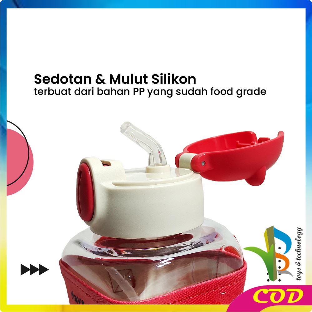 RB-C469 Botol Minum Anak Karakter 600ML Tempat Minum Anak TK Lucu Dengan Sedotan / Bottle Minum Kids Portable BPA FREE