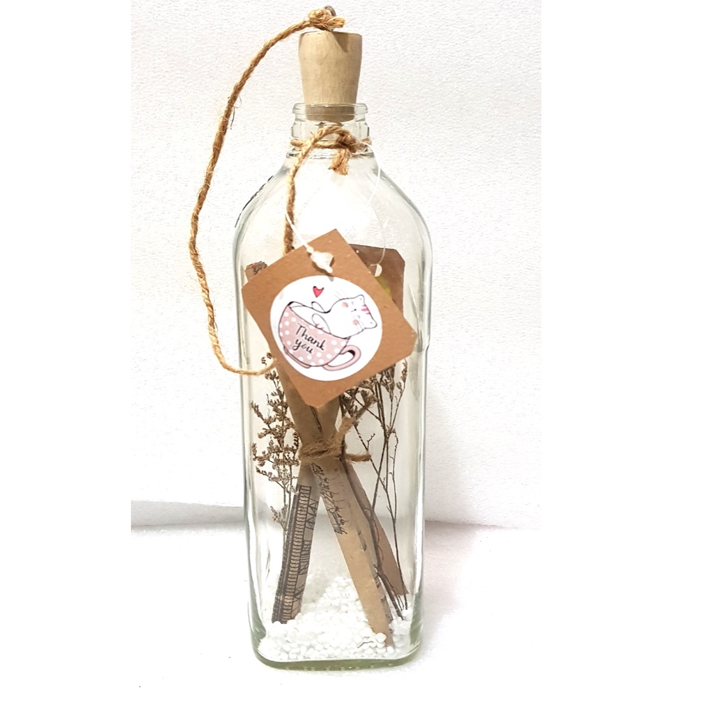 650 ML   Botol wish in jar  Wished Bottle / Kado unik Botol  ucapan / botol Aesthetic klasik / botol ucapan selamat  / Botol Authetic klasik/Jar of notes Wish Jar Messages In a Bottle Capsul  FREE PAPER BAG