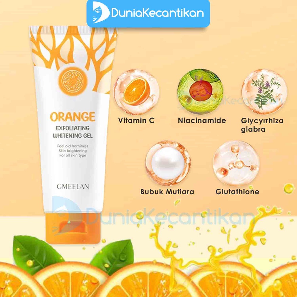 GMEELAN Orange Exfoliating Whitening Peeling Gel All in 1 Eksfoliasi Wajah Dan Badan Exfoliating Gel Mengangkat Sel Kulit Mati G meelan Face &amp; Body Scrub