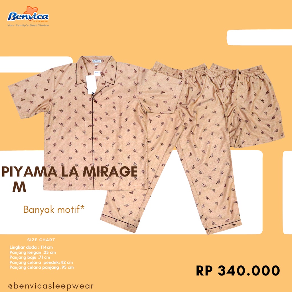 BAJU TIDUR PIYAMA LAKI-LAKI DEWASA KATUN M LA MIRAGE