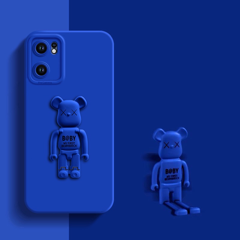 Official Original Holder SoftCase OPPO Reno 7Z 8Z 7 8 Pro Plus 4G 5G Casing Bear Stand Silicone Case