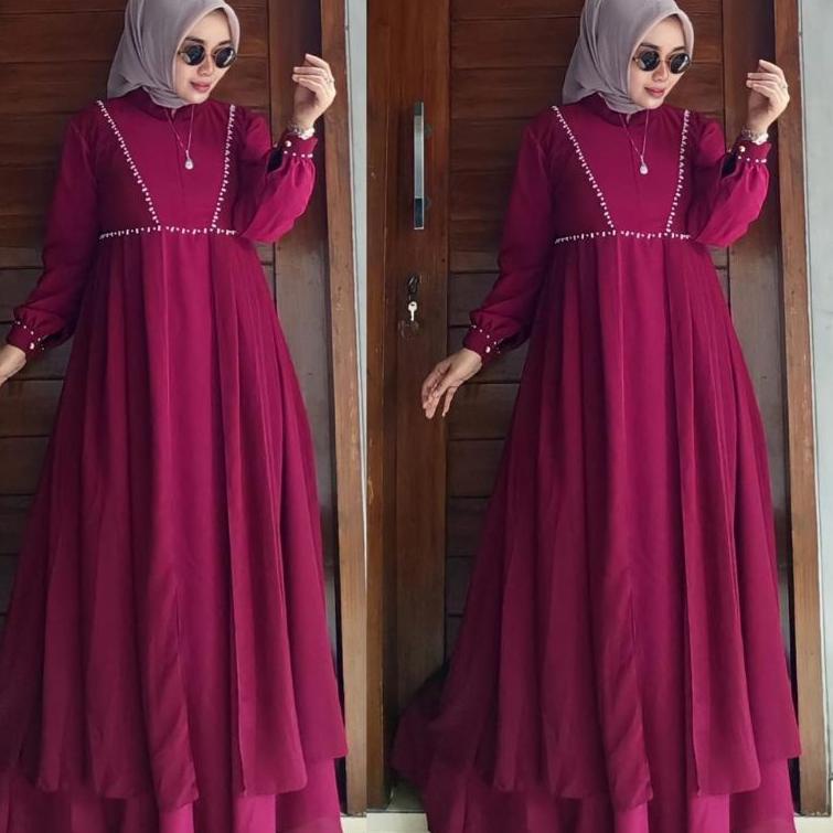 TERBARU Nabila dress vol.2 ALHAYA /Gamis pesta/gamis terbaru/gamis ceruty armani/gamis polos/gamis a