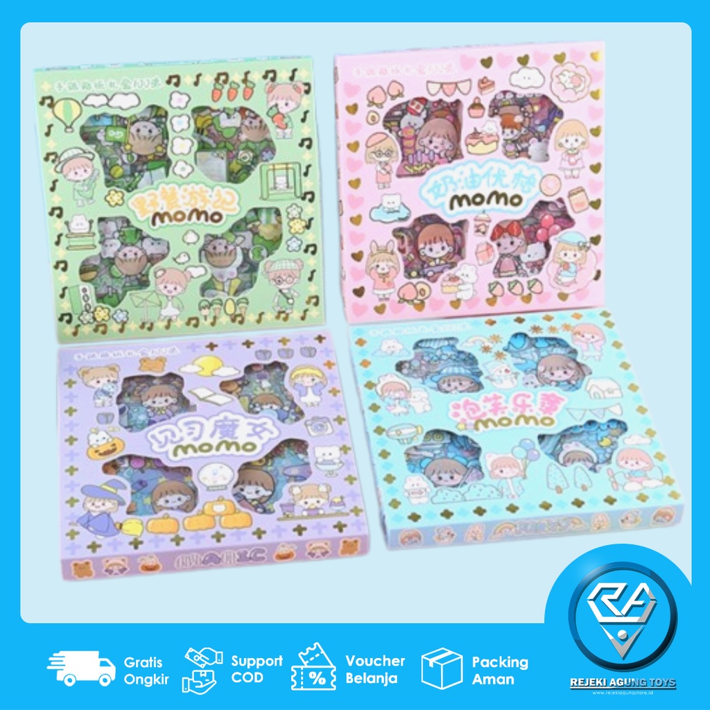 

100 Lembar Stiker Kartun Korea Lucu Anti Air Dekorasi Handbook Scrapbook DIY - Sticker Waterproof Sticker Momo Dapat Box Isi 100 Lembar Motif Momo Kartun Korea Lucu Anti Air Dekorasi Handbook Scrapbook Sticker