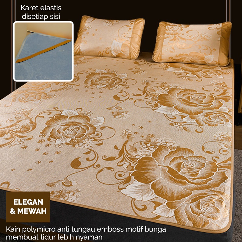 COD - Matras Alas Kasur Pelindung Kasur Jumbo Kualitas Premium Motif Cantik &amp; Elegan Ukuran Adem dan Sejuk uk180cm x 200cm - BSX1