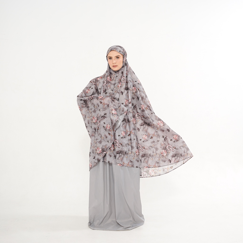 ALIF MUKENA MINI MOTIF PARASUT PREMIUM KOREA TRAVEL - GRAY VIOLET ( MKN-P02-006 )