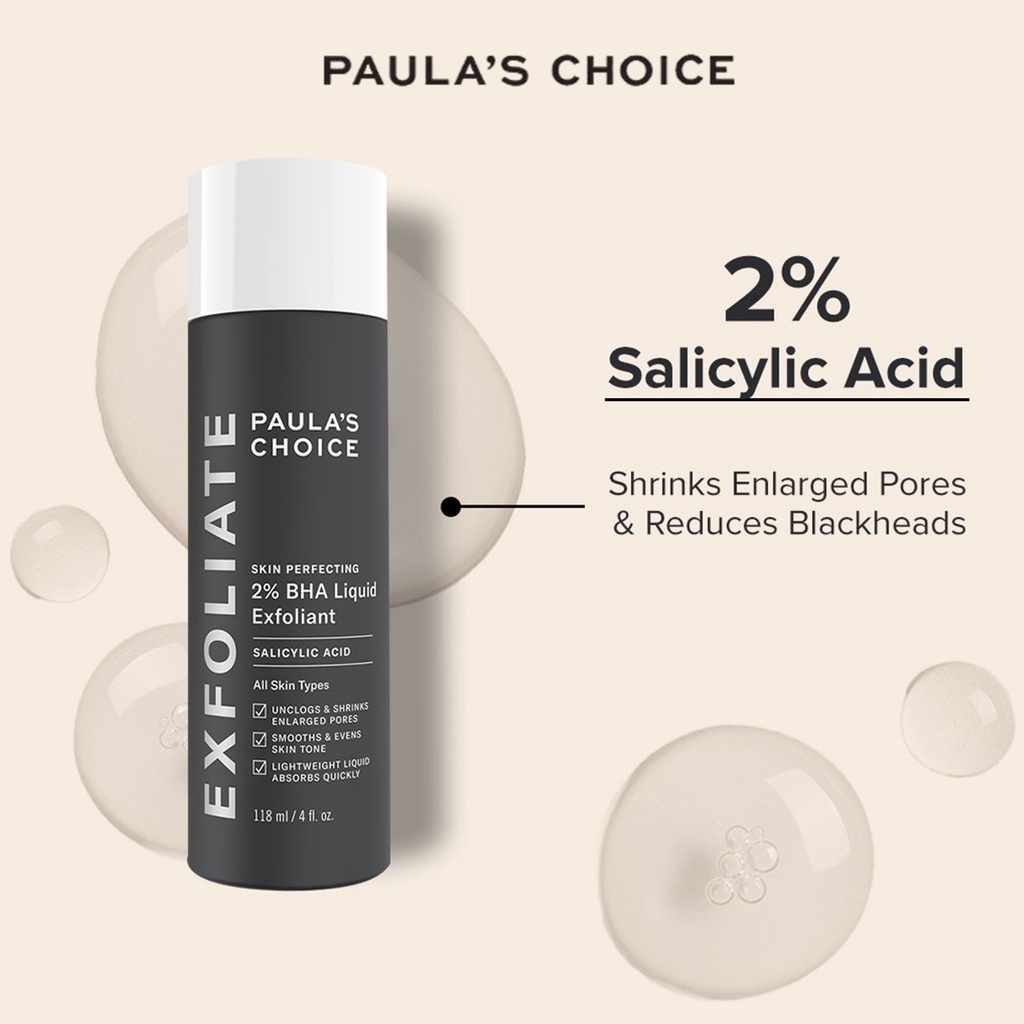 USA ORIGINAL Paula's Choice Skin Perfecting 2% BHA Liquid Salicylic Acid Exfoliating Toner Paulas Choice 2% BHA 118ml