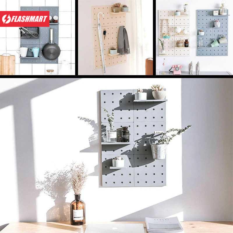 Flashmart Rak Organizer Wall Mounted Hanging Peg Board Hook Hole - G58