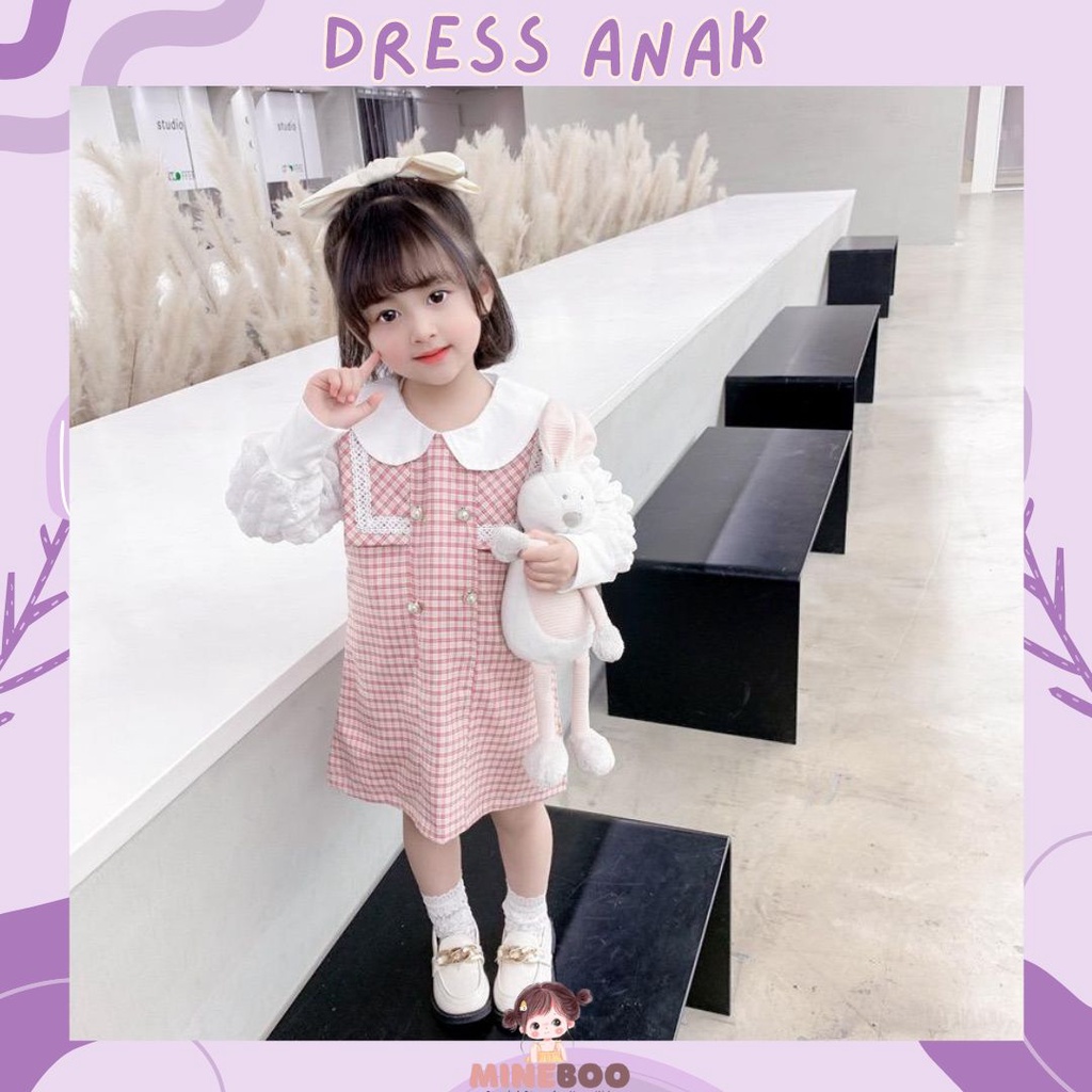 mineboo - DRESS BECCA PEARLS EBV Baju Dress Anak Perempuan Import Bayi Perempuan Gaun Rok Pakaian anak