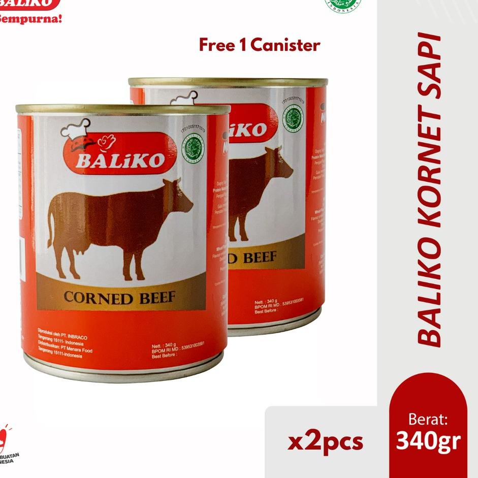 

☺ Baliko Kornet Daging Sapi Premium 340gr - Isi 2pcs ❂