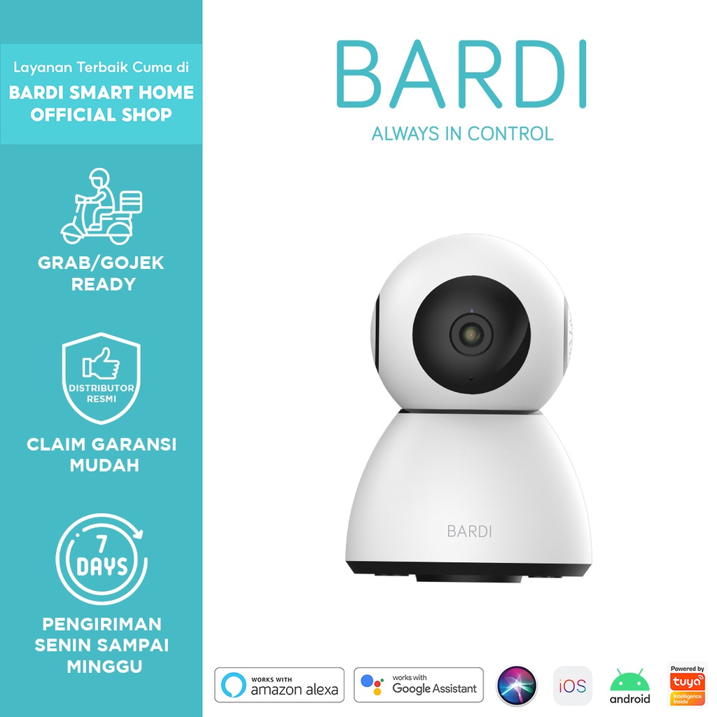 BARDI Smart Indoor PTZ IP Camera CCTV Wifi IoT Home Automation + Micro SD Image 3