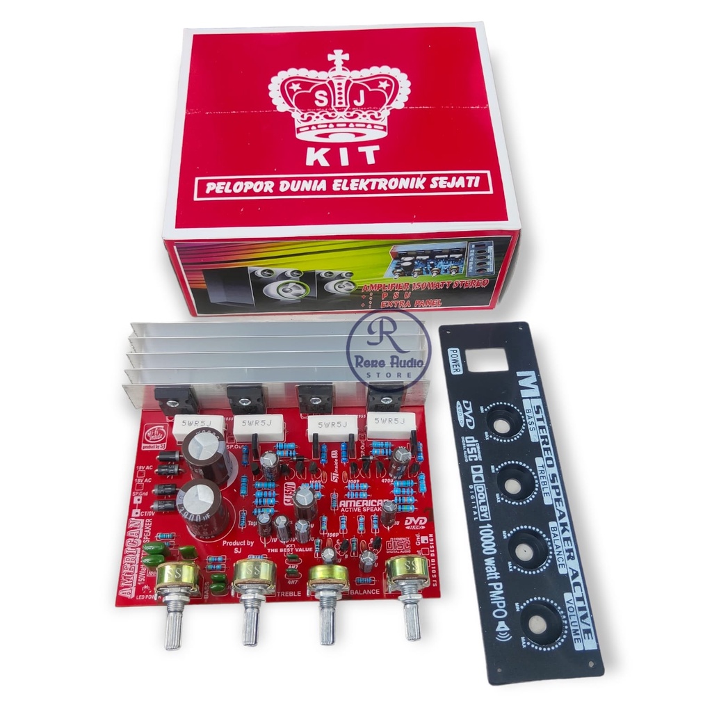 Kit Power Speaker Aktif Stereo 150 Watt + Tone Control + Panel Kualitas Terbaik