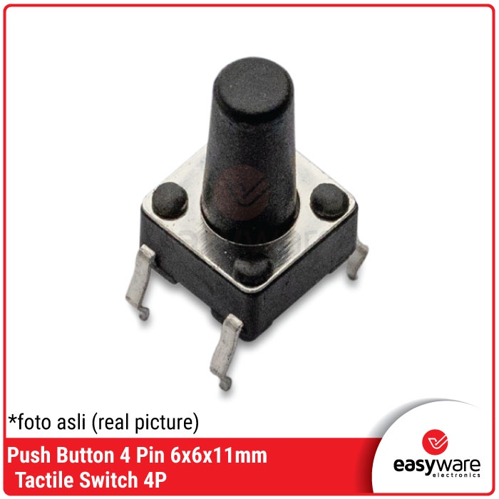 PUSH BUTTON SWITCH 6x6x11 MM 4 PIN TACTILE SWITCH 6x6x11mm