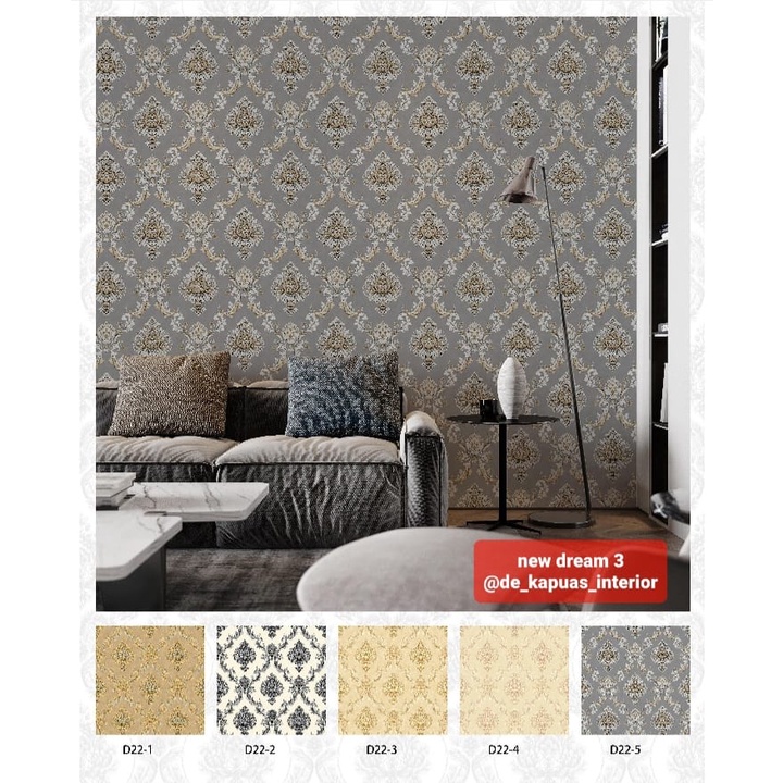 Wallpaper dinding klasik / Wallpaper motif batik / Wallpaper kamar