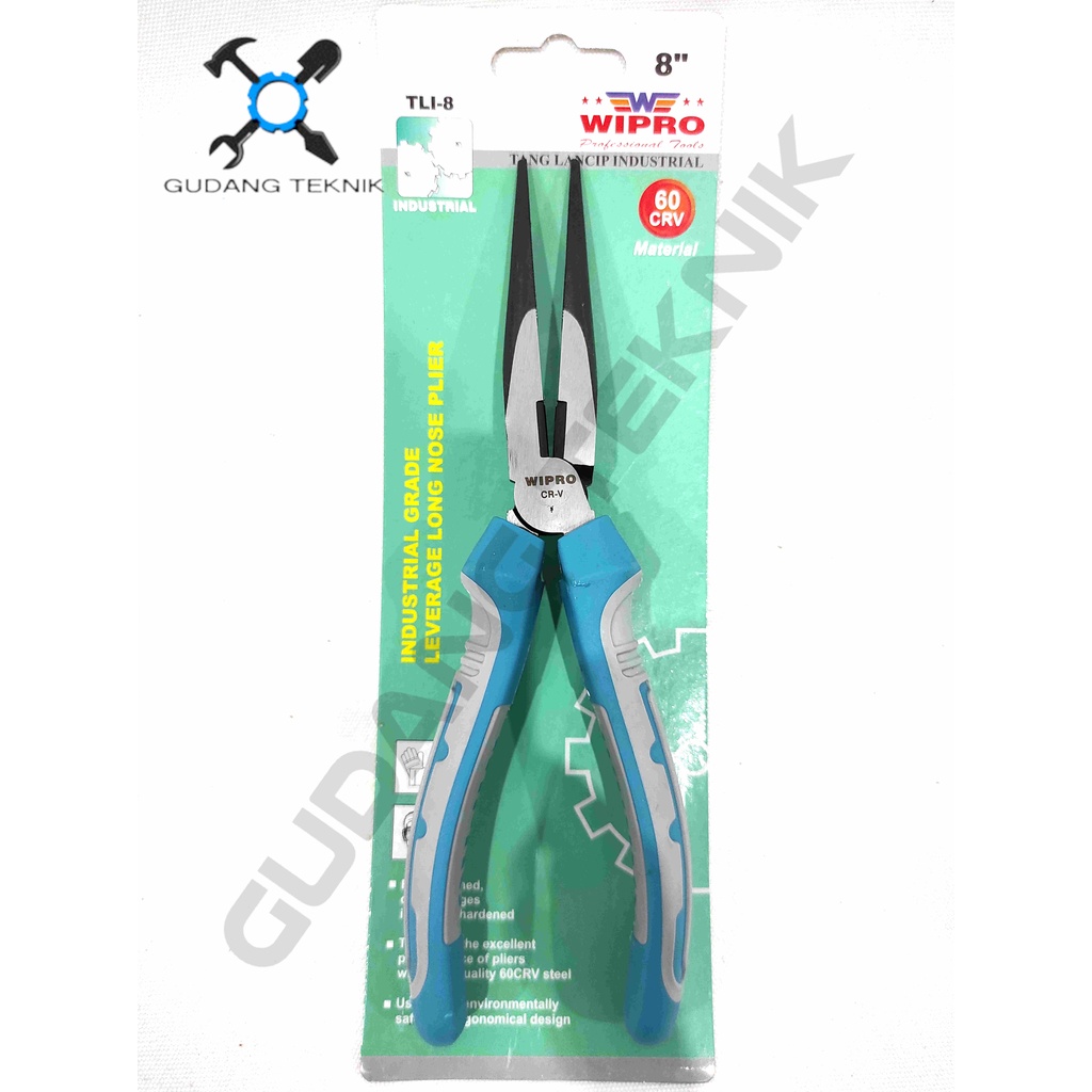 Tang Lancip 5&quot; 6&quot; 7&quot; 8&quot; WIPRO / Tang Jepit Lancip 5 6 7 8 Inch Gagang Karet - Long Nose Pliers WIPRO