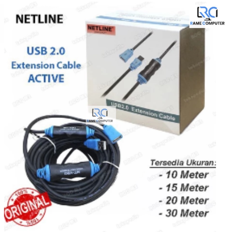 NETLINE Kabel USB 2.0 Extension Active / Aktif 10m,15m, 20m, 30m