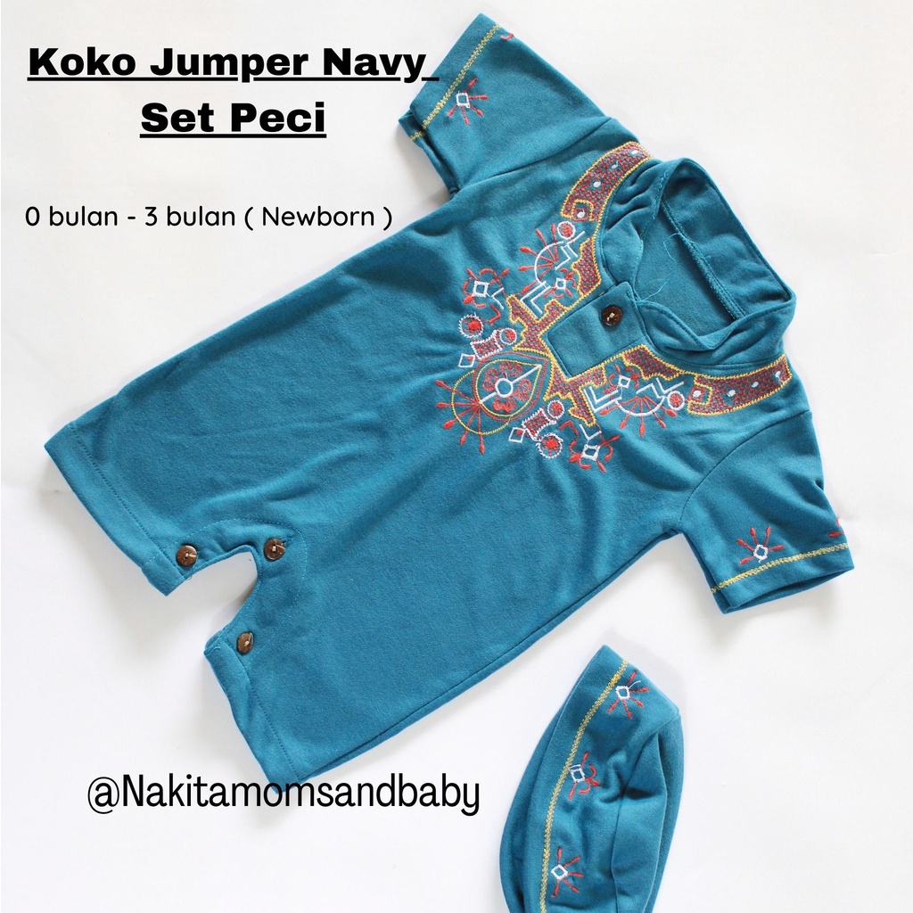 Jumper Koko Lebaran Aqiqah Baju Bayi Newborn SNI per 1set Diskon 9.9