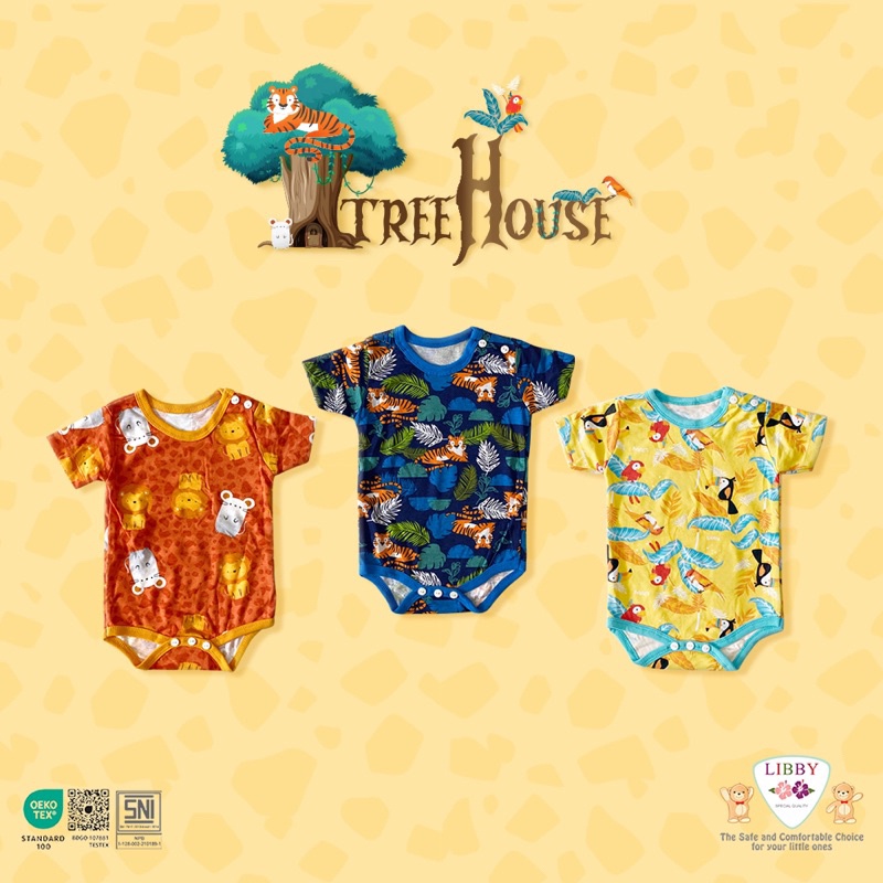 Libby Baju Kodok Segitiga  - Tree House Series (isi 3Pcs) Jumper Segitiga