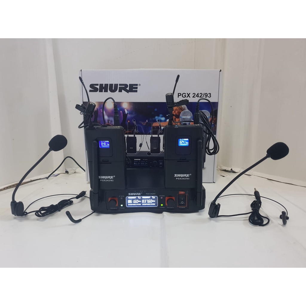 MIC WIRELESS SHURE PGX 242/93 (2BH MIC CLIP ON + 2BH MIC HEADSET )