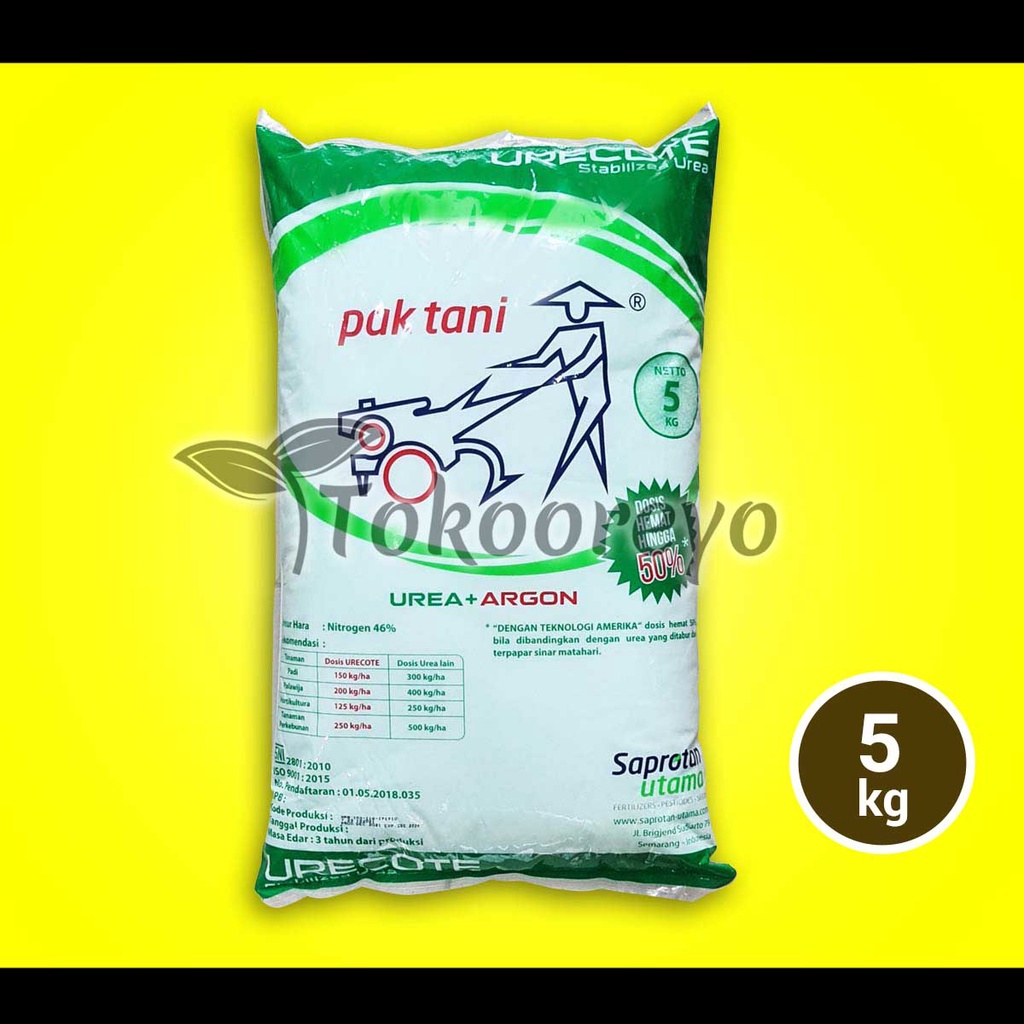 PUPUK PAK TANI URECOTE 5 KG KEMASAN PABRIK UREA ARGON
