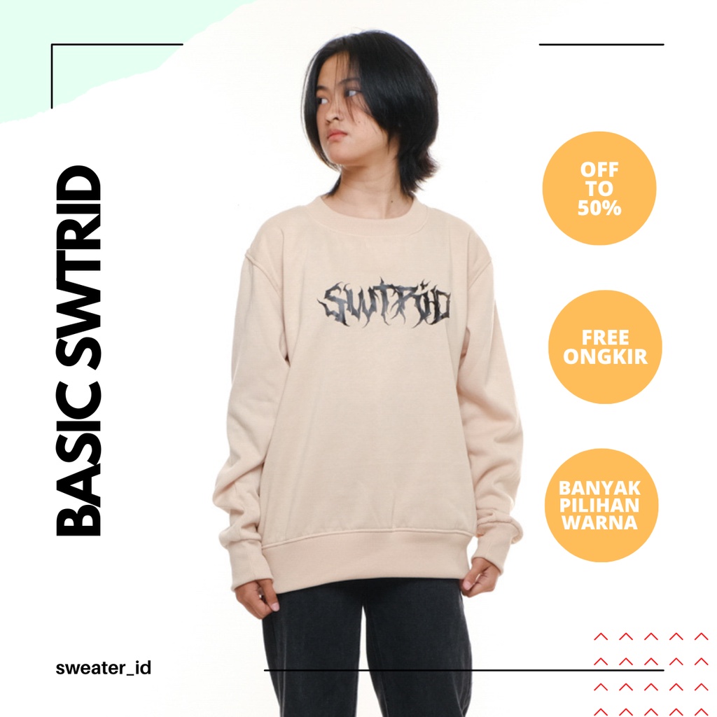 SWEATER_ID Basic Sweater Metal SWTRID Sablon Premium Pria Wanita Fleece Tebal