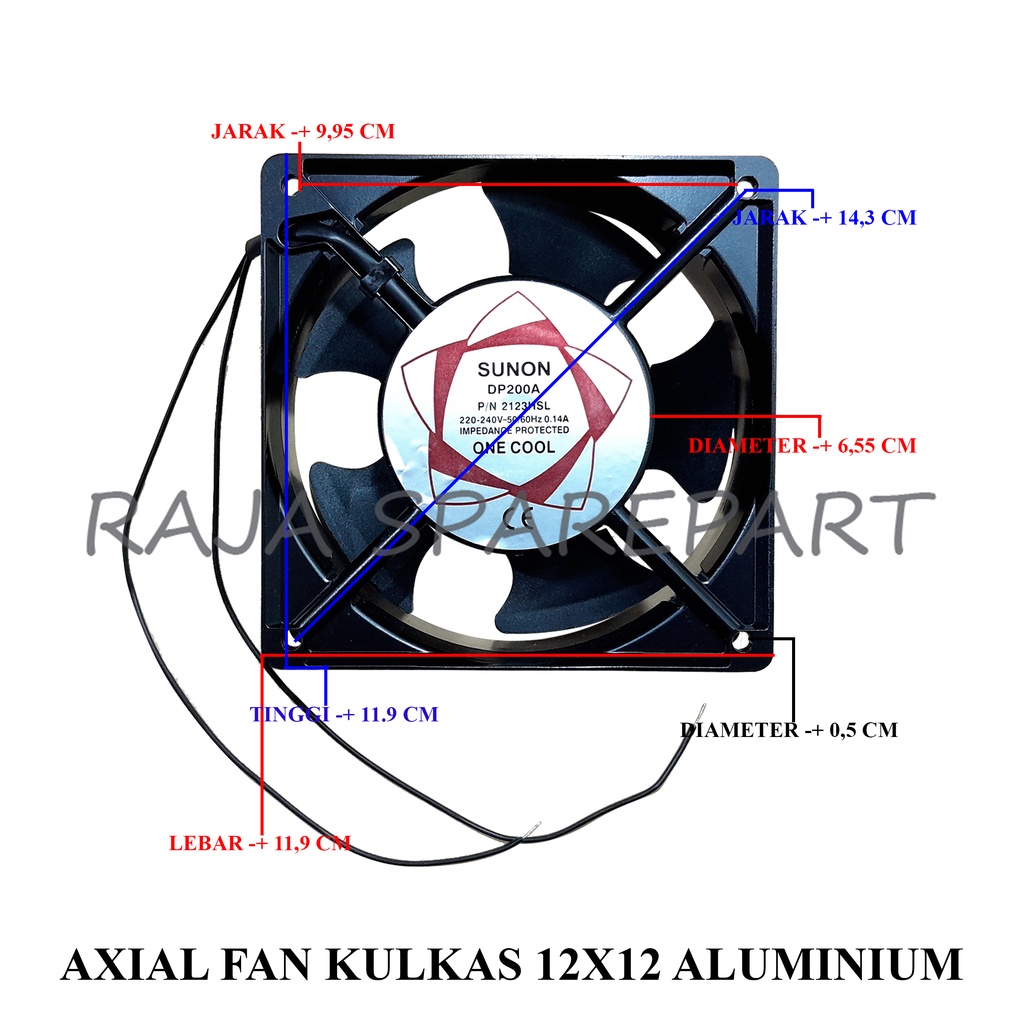 Kipas Angin Pendingin / Cooler Fan / Axial Fan AC220V 12cm x 12 ALUMINIUM SUNON